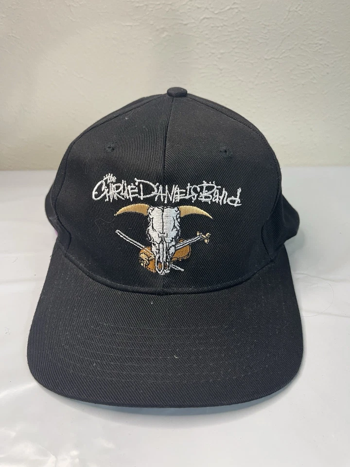 De colección Charlie Daniels Banda Calavera Violín Logo Sombrero Snapback Negro Country Rock Foto 1 de 4