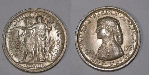 1921 MISSOURI COMMEM SILVER HALF DOLLAR SELECT BU TONED INV#366-50 Cover