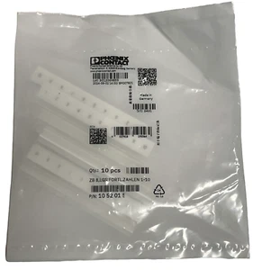 10 each Phoenix Contact 1052015:0001 Preprinted Terminal Marker Strips 1-10 - Picture 1 of 2