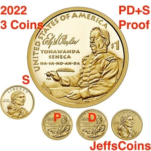 2022 PDS SACAGAWEA NATIVE AMERICAN Ely Parker Bürgerkrieg ROLLE P D S PROOF 3 Best - Bild 1 von 18