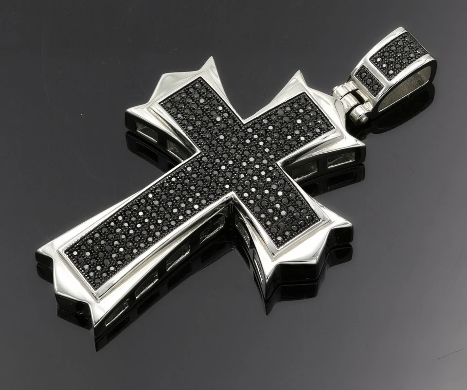 Colgante Cruz Hombre Acero Inoxidable 316 Pavé (Solo Colgante) Foto 1 de 4