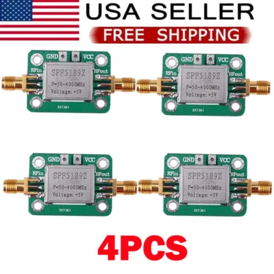 4PCS LNA 50-4000 MHz RF Low Noise FM Amplifier Signal Receiver SPF5189 NF 0.6dB - Image 1 of 4