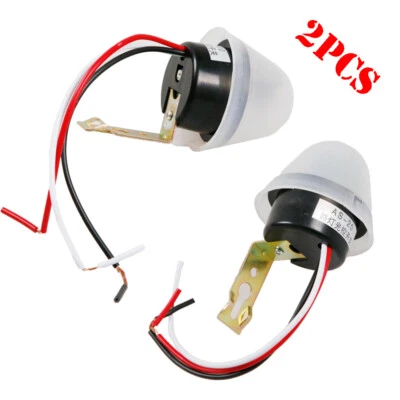2x DC/AC 12V Waterproof Auto On Off Street Light Photocell Switch Control Sensor - Image 1 of 4