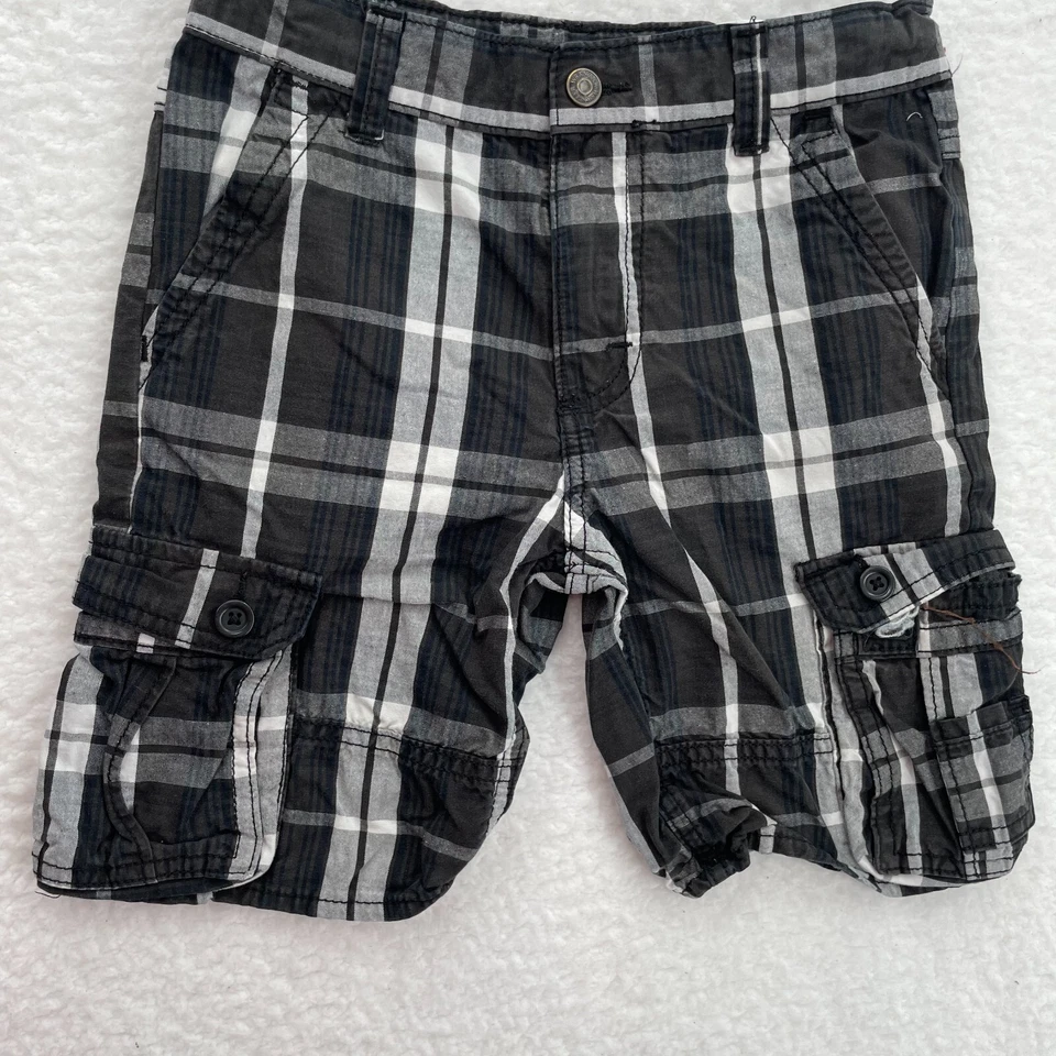 Шорты Wrangler молодежные для мальчиков черные/белые клетчатые размер 7 регулируемая талия - Изображение 1 из 4