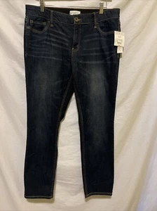 Liz Claiborne FlexiFit dunkle Waschung Jeans Größe 12P gerades Bein Stretch klassisch neu mit Etikett - Bild 1 von 13