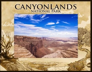 Marco de madera grabado con láser del Parque Nacional Canyonlands paisaje (8 x 10) - Imagen 1 de 2
