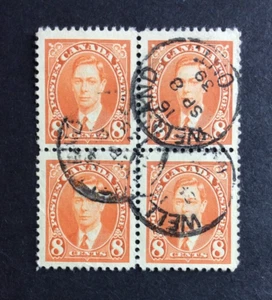 BroadviewStamps Canada #236 used block.  F-VF.  Solid!  Town cancel: Welland, ON - Bild 1 von 2