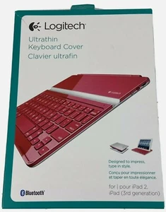 Logitech UltraThin Keyboard Cover Stand Case For iPad 2 iPad 3rd Gen Red - Picture 1 of 2