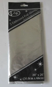 "Carta Tessutale Metallica Viola Fola Foratura Argento • 3 Fogli Grandi 20"" x 26" - Foto 1 di 1