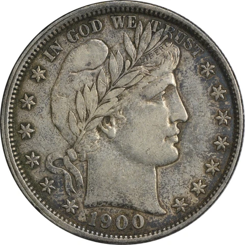 1900 Barber Silver Half Dollar AU Uncertified #1128 Cover