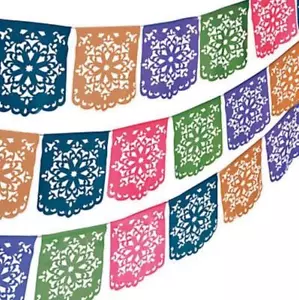 Spring Wedding Luau Birthday Party Flower Cutout Pennant Banner Vinyl 100 ft.L - Picture 1 of 3