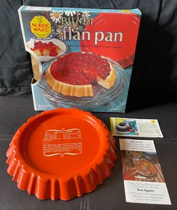 NEW In Box Vintage Nordic Ware Bundt Flan Pan 4 Cup Orange Poppy 43428 USA MCM - Picture 1 of 8