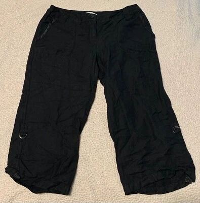 Женские укороченные брюки-капри White House Black Market из черного льна размер 6 - Изображение 1 из 4