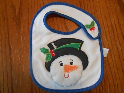 Boneco de neve Natal temático babador de bebê feriado - Não usado sem etiquetas - Imagem 1 de 3