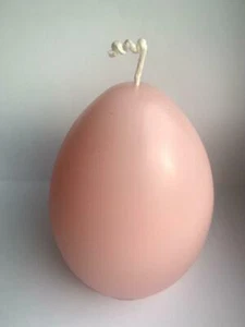 6 inch Easter Egg Candle - Light Pink - Bleeding - Perfect as Easter Table Decor - Picture 1 of 3