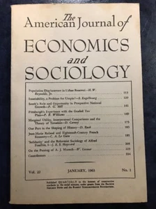 The American Journal Of Economics And Sociology Jan 1963 Vol 22 No 1 - Picture 1 of 1