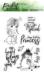 Nuevas estampillas transparentes Picket Fence Studios unicornio de Kylee  - Imagen 1 de 1