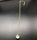 Genuine Moonstone Pendent With a Triple 18K Yellow Gold Plated Necklace, NWT