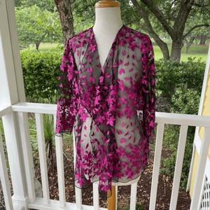 Caroline Rose Embroidered Illusion Topper - Picture 1 of 4