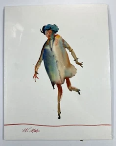 Wendell Mohr Watercolor Painting Women In Necklace Dancing 13x10” Signed Art - Picture 1 of 11