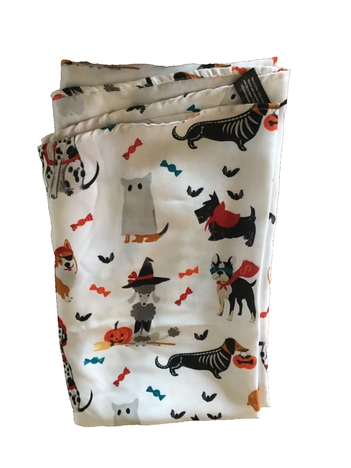 Cynthia Rowley Curious Halloween Spooky Night Dogs Costume 60" round Tablecloth - Image 1 of 4