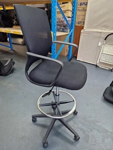 Draughtsman Drafting Counter Work Stool High Swivel Draughter Office Chair, Mesh - Picture 1 of 10