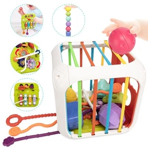 Montessori Toys for Toddlers, 7-in-1 Activity Cube, Shape Sorter Toy| Baby De... - Picture 1 of 8