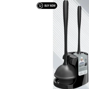 MR.SIGA Toilet Plunger and Bowl Brush Combo for Bathroom Cleaning, Black new - Picture 1 of 5