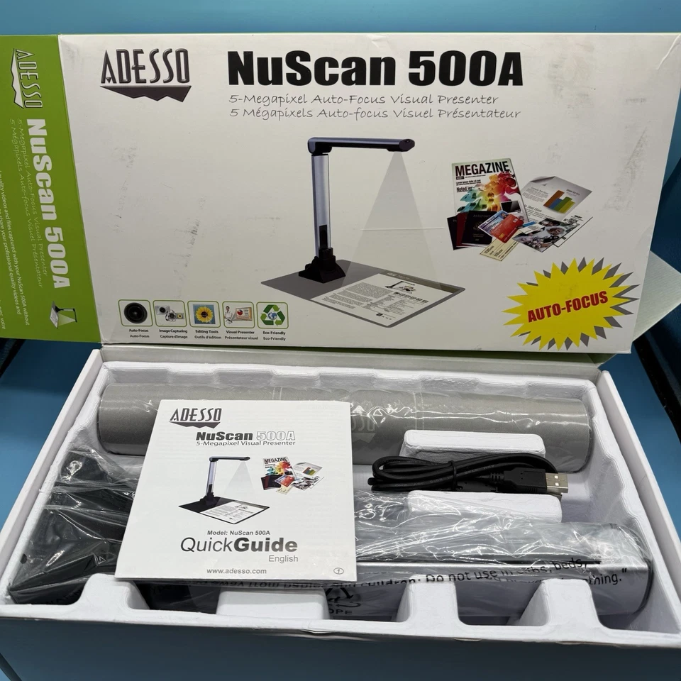 Adesso NuScan 500A - 5-Megapixel Auto-Focus Visual Presenter - Image 1 of 3