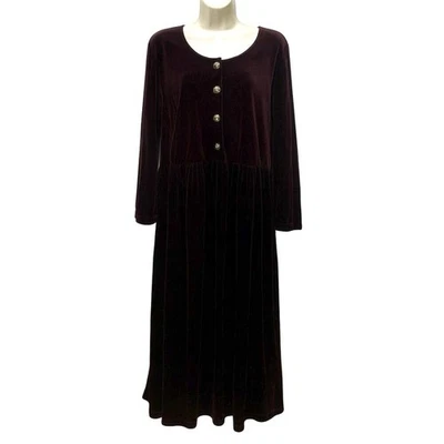 Maxi Vestido De Colección Estilo Avon Borgoña Terciopelo Talla Grande Hecho en EE. UU. Años 90 Cachicho Foto 1 de 4