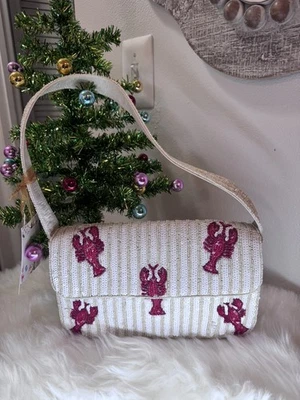 VIRAL TIKTOK HTF HANDCRAFTED IN INDIA BEADED LOBSTER BAG “BEAUTIFUL” - Image 1 of 4