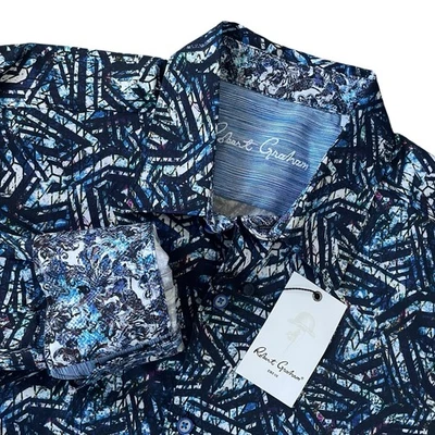 Robert Graham Morais Print Long Sleeve Shirt Size XL $198 - Image 1 of 4