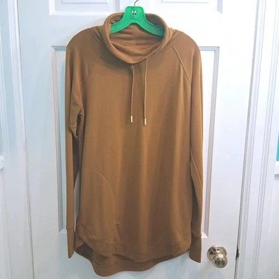 Sudadera Tek Gear On the Go marrón mostaza peso ligero para mujer pequeño agujero para el pulgar Foto 1 de 4