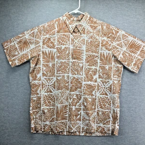 Reyn Spooner maglione hawaiano colletto bottoni camicia uomo floreale oro XL - Foto 1 di 6