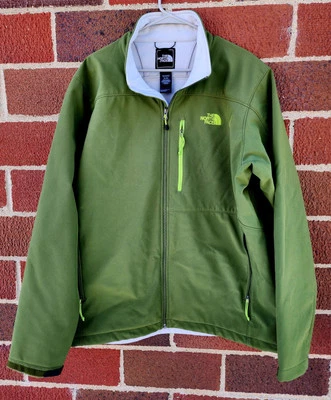 The North Face Apex 仿生拉链羊毛衬里软壳夹克绿色男式 XL — 第 1/4 张图片