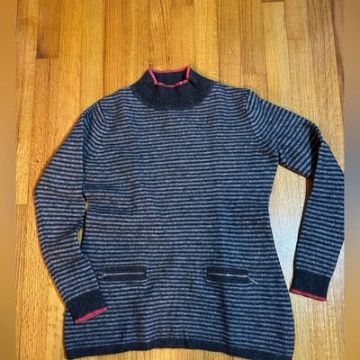 Suéter túnica a rayas grises de cachemir para mujer PECK & PECK talla L. (A4 Foto 1 de 4