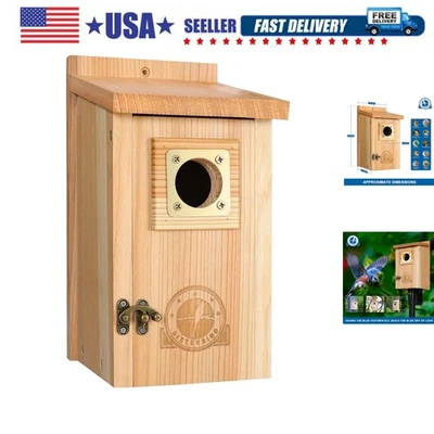 Casas para pájaros para espacio exterior con protector de cobre, casa para pájaros de cedro al aire libre... Foto 1 de 4