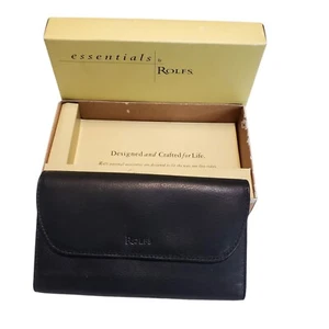 Vintage Clutch Rolfs Women's Wall Genuine Leather Black - Picture 1 of 15