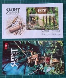 Malaysia 2018 Sumpit Blowpipe Miniature Sheet MS Stamp FDC Original Brochure - Picture 1 of 6