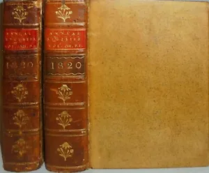1820 -ANTARCTICA/PRESIDENT JAMES MONROE/SLAVERY-Annual Register Leather Book Set - Picture 1 of 2