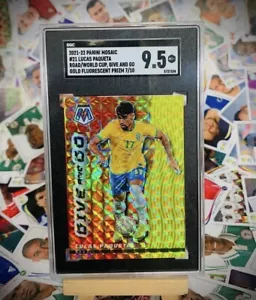 LUCAS PAQUETA /10 Yellow PRIZM GIVE AND GO 2021-22 MOSAIC FIFA WORLD CUP Neymar - Picture 1 of 3