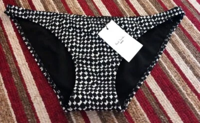 New PAUL SMITH Designer Ladies Black White Geometric Bikini Bottoms 3/UK 10-12 - Image 1 of 4