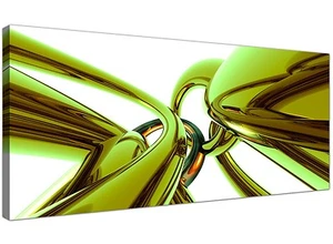 Lime Green Cheap Canvas Picture of Contemporary Abstract 1035 - Picture 1 of 4
