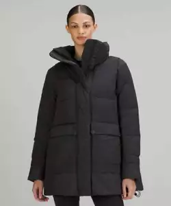 Nuevo con etiquetas Abrigo Chaqueta de Plumón Lululemon Parka ~ TALLA: 4,6~NEGRO - Imagen 1 de 12