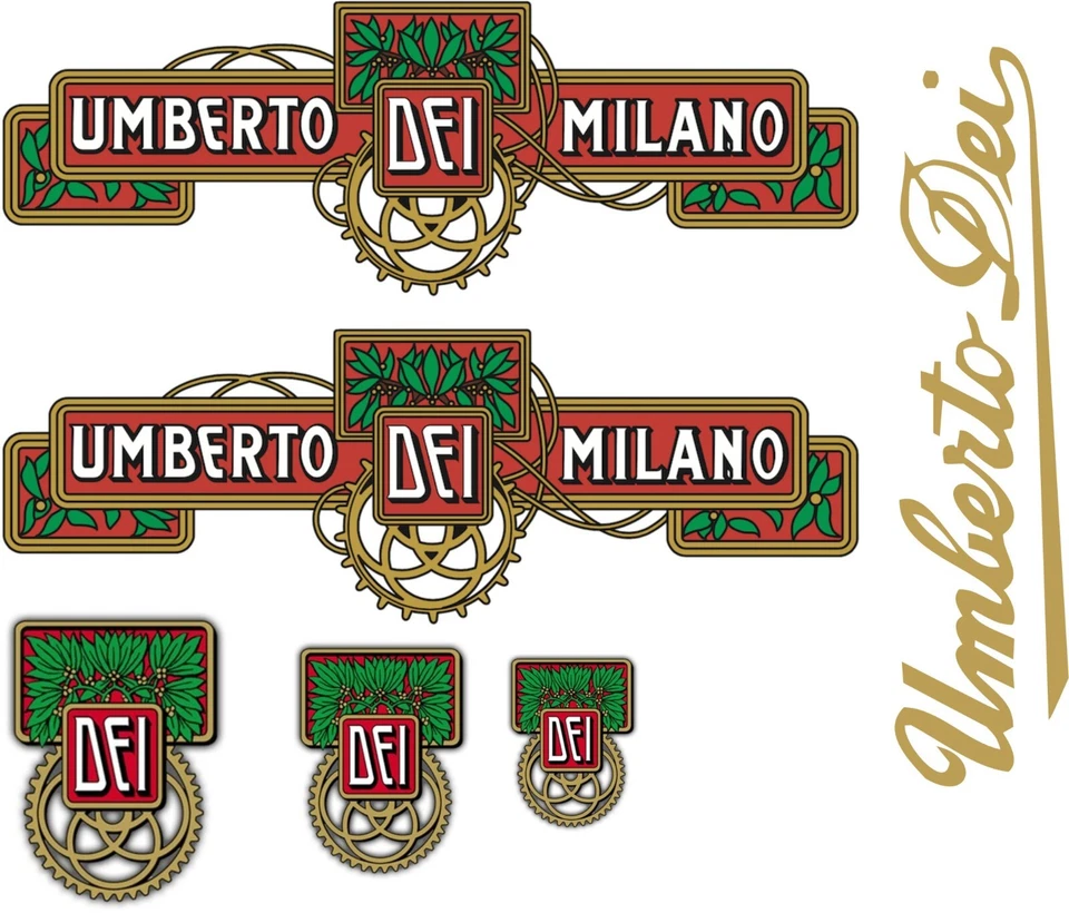 stickers adesivi UMBERTO DEI  bici vintage VERNICIABILI INTAGLIATI  AL CONTORNO - Immagine 1 di 1