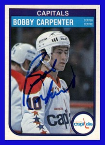1982-83 OPC O-PEE-CHEE Hockey Signed Card #361 Bob Carpenter Washington Capitals