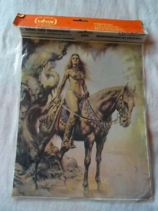 PVC Transfer for Motorcycle Tank by UHW of Germany 1980s. Female on Horse - Picture 1 of 8