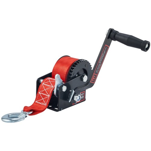 600LB Boat Trailer Winch with Nylon Strap,AntiSlip Handle Crank Gear