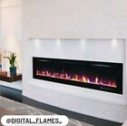 50 INCH LED DIGITAL FLAMES BLACK WHITE INSERT WALL MOUNTED ELECTRIC FIRE 2022