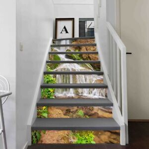 Stair Riser Vinyl Decals Stairs Risers Stickers 3D Art Decor Waterfall Step